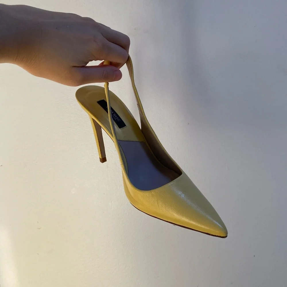 Zara Leather Slingback Pointed Heel US 7.5 - Picture 7 of 8